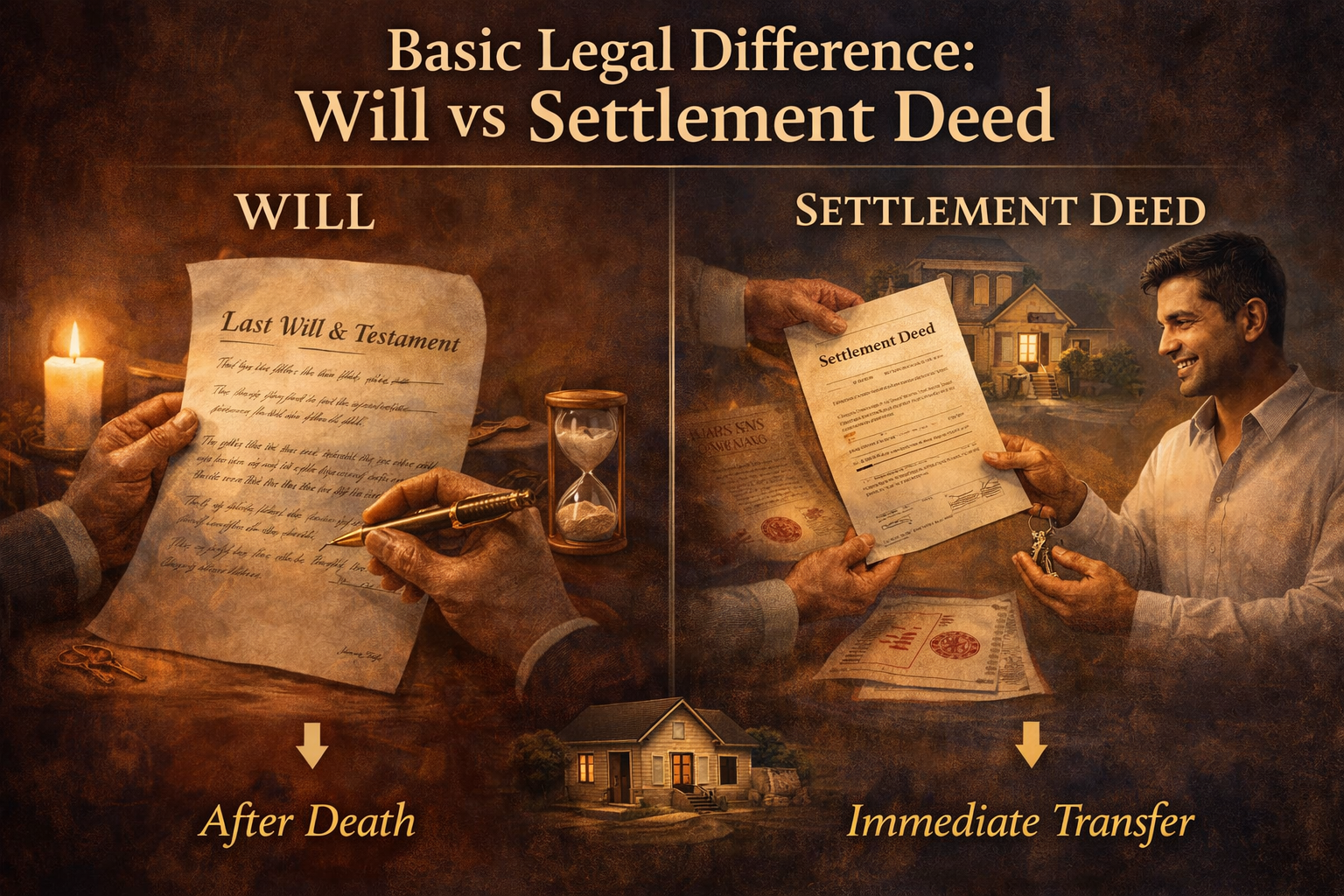 Basic Legal Difference: Will vs Settlement Deed